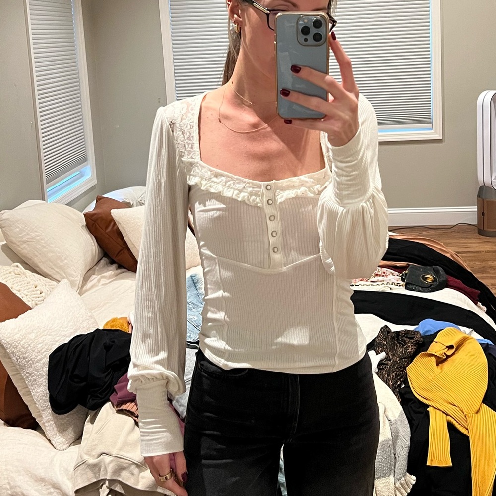 Free People white long sleeve